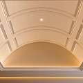 Stylish Modern Ceiling Design With Arched Patterns Decorative Moldings And Recessed Lighting