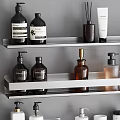 Modern Bathroom Accessories With Sleek Metal Storage Shelves Towel Racks And Tissue Holders