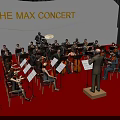 Orchestra Members And Conductor Performing At The 1 Max Concert On Red Carpet Stage