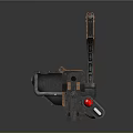 Advanced Futuristic Weapon With Mechanical Structure Long Barrel And Orange Black Components