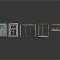 Various Window Models With Different Styles Colors And Wooden Frames