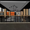 Modern Cinema Lobby With Comfortable Seating Area Poster Displays And Stylish Ceiling Design