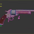 Classic Revolver With Wooden Grip Metal Parts And Bullets On Dark Surface
