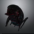 Detailed 3D Beetle Model with Red Black Exoskeleton and Blue Leg Features