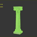 Classical Ionic Column With Marble Fluted Shaft And Voluted Capital