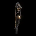 Intricate Black And Gold Armor With Ornate Patterns Metallic Texture And Leather Details
