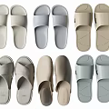 Assorted Indoor Slippers With Cross Strap And Slide Designs In Gray Beige And Light Colors