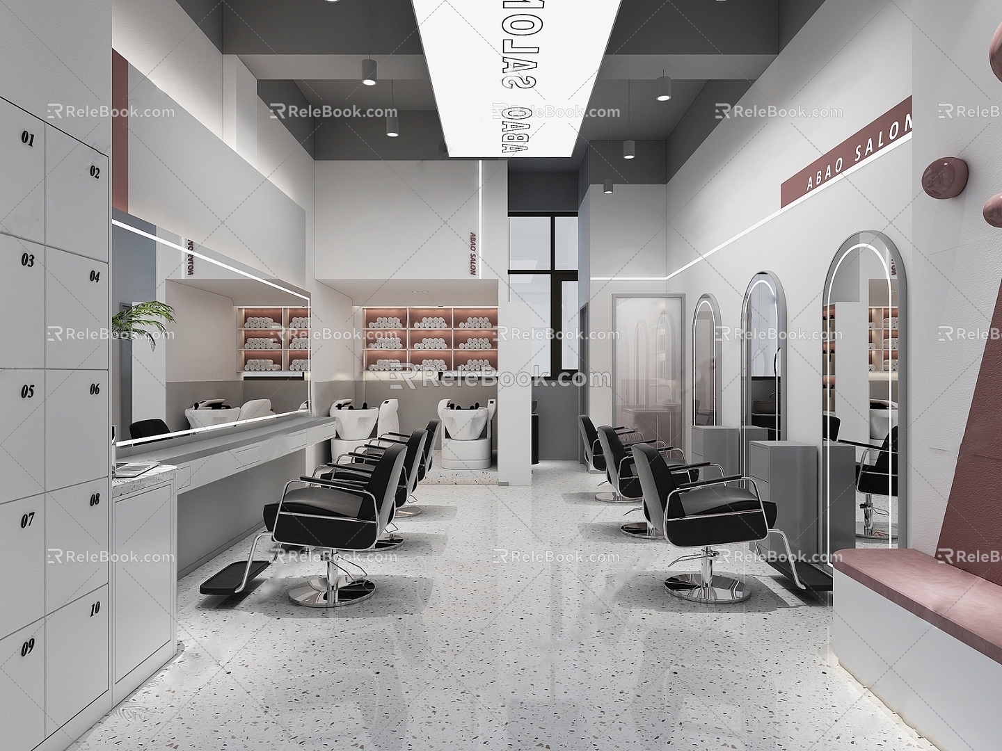 Light Luxury Barber Shop Beauty Salon Shop Tooling Interior Design Shop model