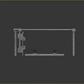 Industrial Scene Component With Green Panel Metal Frame And Platform Rails