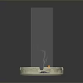 Burning Candle in Transparent Container with Liquid and Light Smoke for Home Decoration
