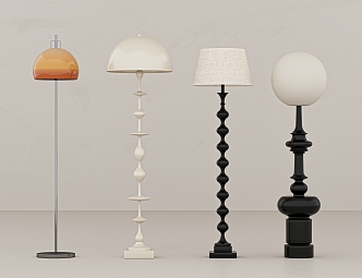 Antique Floor Lamp Cream Floor Lamp 3d model