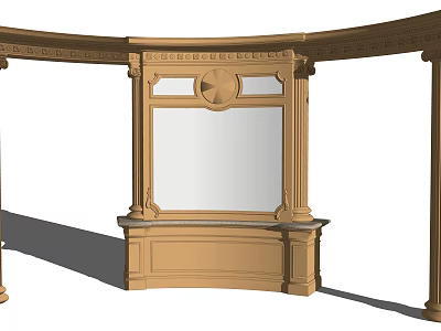 Classical Style Feature Wall Design With Ornate Columns Pedestal Base And Top 3d model