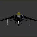 Camouflage Painted Fighter Jet Model With Yellow Canopy And Detailed Structure