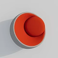 Modern Minimalist Single Sofa With Gray Frame And Orange Comfortable Round Seat