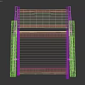 Wooden Frame Armchair With White Mesh Fabric And Folding Design