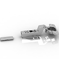 Modern door hinge big curve 3d model