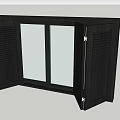 Black Window Shutters With Double Panel Design For Home Interior Style 3d model