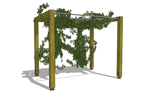 Modern porch frame pavilion vine plant wall green plant decoration plant 3d model