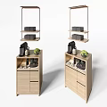 Modern Sideboard With Coffee Machine Green Plant And Hanging Shelves