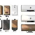 Various Styles Wall Mounted Electric Water Heaters In Gold White Black Colors
