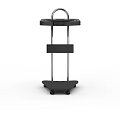 Black Mobile Storage Cart With Metal Frame And Rolling Wheels