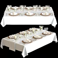 Elegant Dinnerware Set With Placemats Glassware Napkins Cutlery And Table Setting