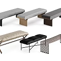 Modern Bed End Stool Minimalist Soft Bed End Stool 3d model