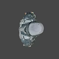 Detailed Futuristic Armored Character In Tech Suit Standing Against Orange Background