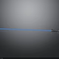 Blue Lightsaber With Metallic Handle And Glowing Blue Blade On Reflective Surface