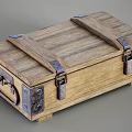 Vintage Wooden Storage Box With Leather Straps Metal Hinges And Lock