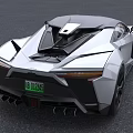 White Hypercar With Sleek Aerodynamic Design Black Roof And Striking Front Lights