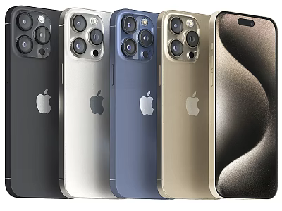 Apple iPhone Smartphones In Multiple Colors With Camera Modules And Wave Design Back 3d model