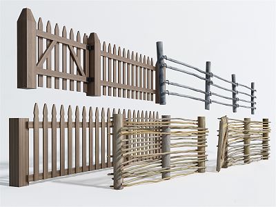 Modern Fence Railing 3d model