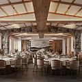 Quiet Banquet Hall 3d model