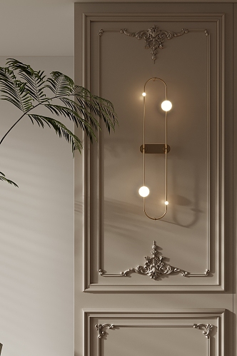 French Light Luxury Wall Lamp 3d model