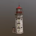 Decorative Lighthouse Furniture With Red Roof White Body Windows And Small Attached Structure