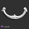 Decorative Component White Curved Ornamental Design With Smooth Surface And Intricate Details
