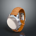 Modern Leather Strap Watch With Silver Dial And Brown Band For Daily Use
