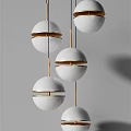 Elegant Modern White Spherical Chandelier with Gold Accents and Hanging Design
