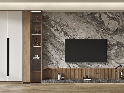 Modern TV background wall TV background model