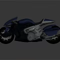 Futuristic Deep Blue Motorcycle With Sleek Aerodynamic Black And Blue Design