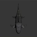 Ancient Fish With Rough Skin And Primitive Body Structure In Realistic Model