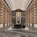 Modern Retail Showroom Interior With Shelves Products Central Table And Ceiling Lights
