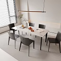 Dining table and chair combination 3d model