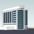 Modern Office Building Exterior With Glass Curtain Walls And Multi Story Design