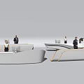Modern reception desk 3d model