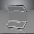 Modern Open Hexagonal Metallic Frame With Transparent Panel And Reflective Base