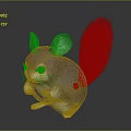 Adorable Purple Chinchilla 3D Character With Fluffy Tail Big Ears And Red Eyes