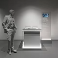 Modern Cultural Center Visitor Exploring Interactive Exhibition Display With Digital Information Screen