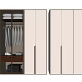 Modern Wardrobe With Glass And Closed Doors Featuring Storage Compartments And Black Handles